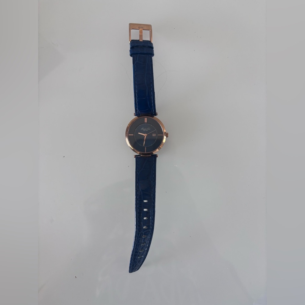 KC2801 Kenneth Cole New York Women's Watch with Blue Croco-Embossed Strap